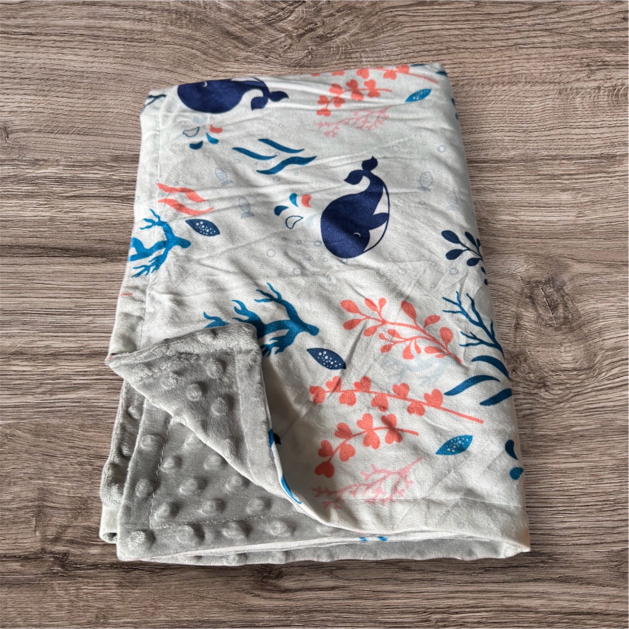 Whale’s Wonder Minky Dot Blanket