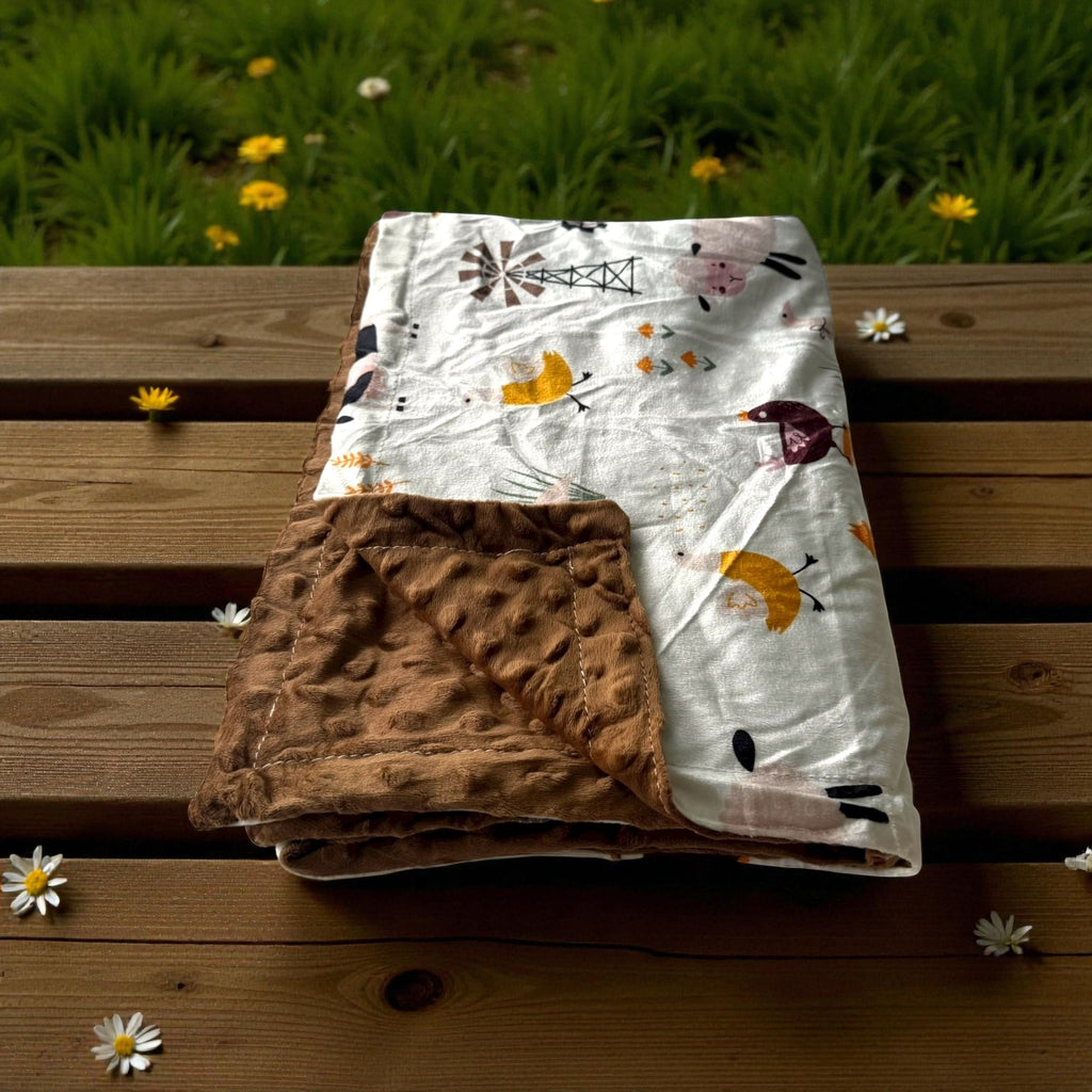 Little Farmer Minky Dot Blanket