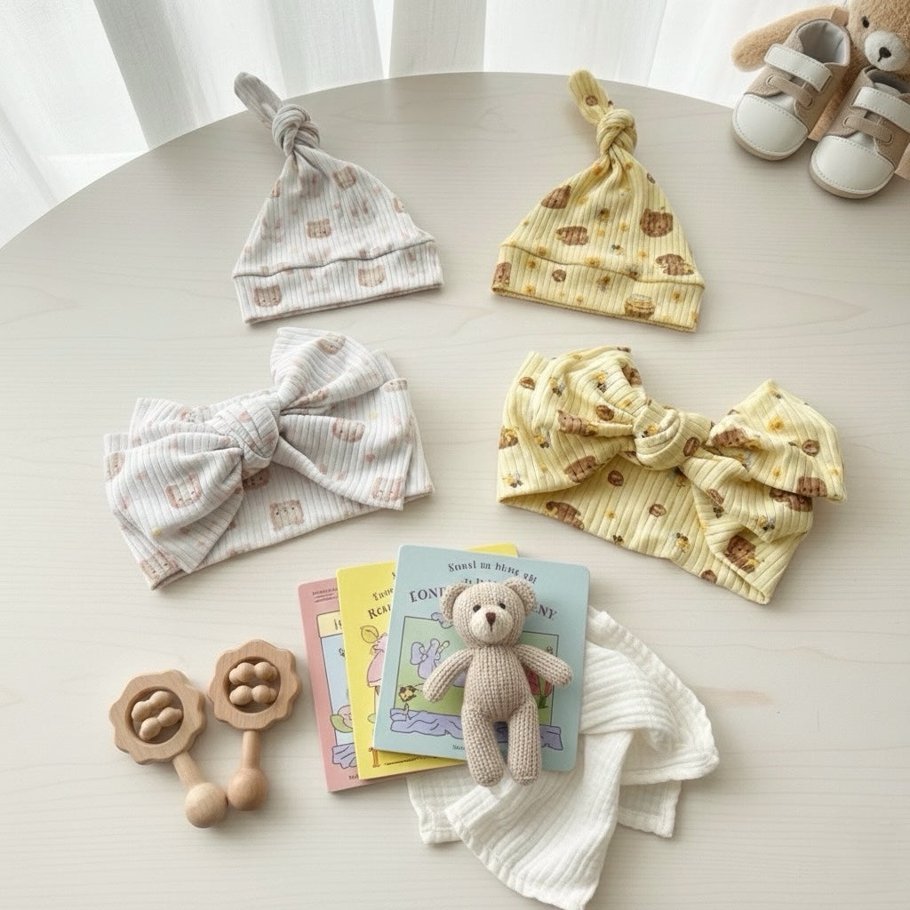 Honey Bear Bow/Beanie