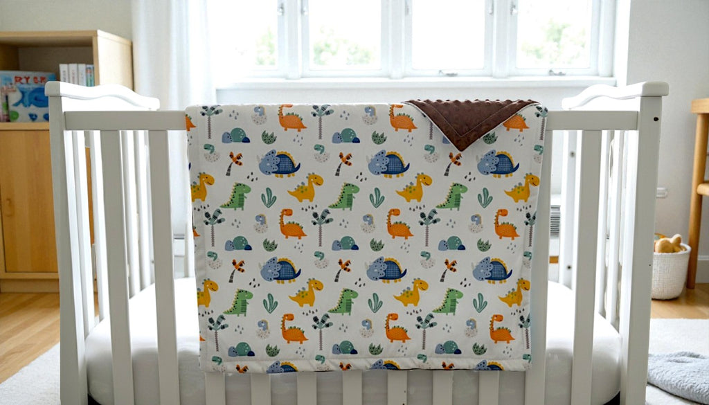 Dino Explorer Minky Dot Blanket