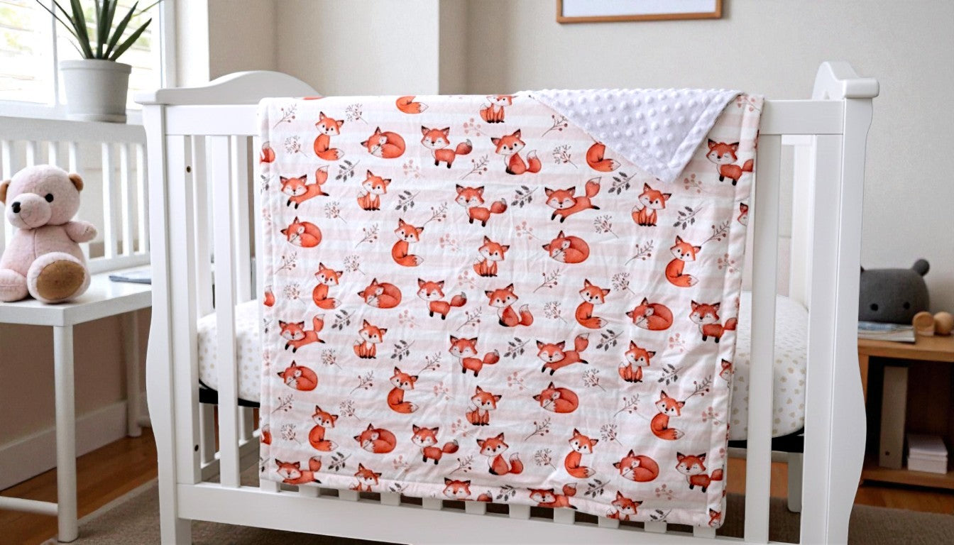 Foxy Snuggle Minky Dot Blanket
