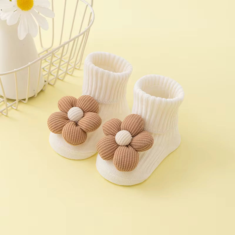 Cream Blossom Baby Socks