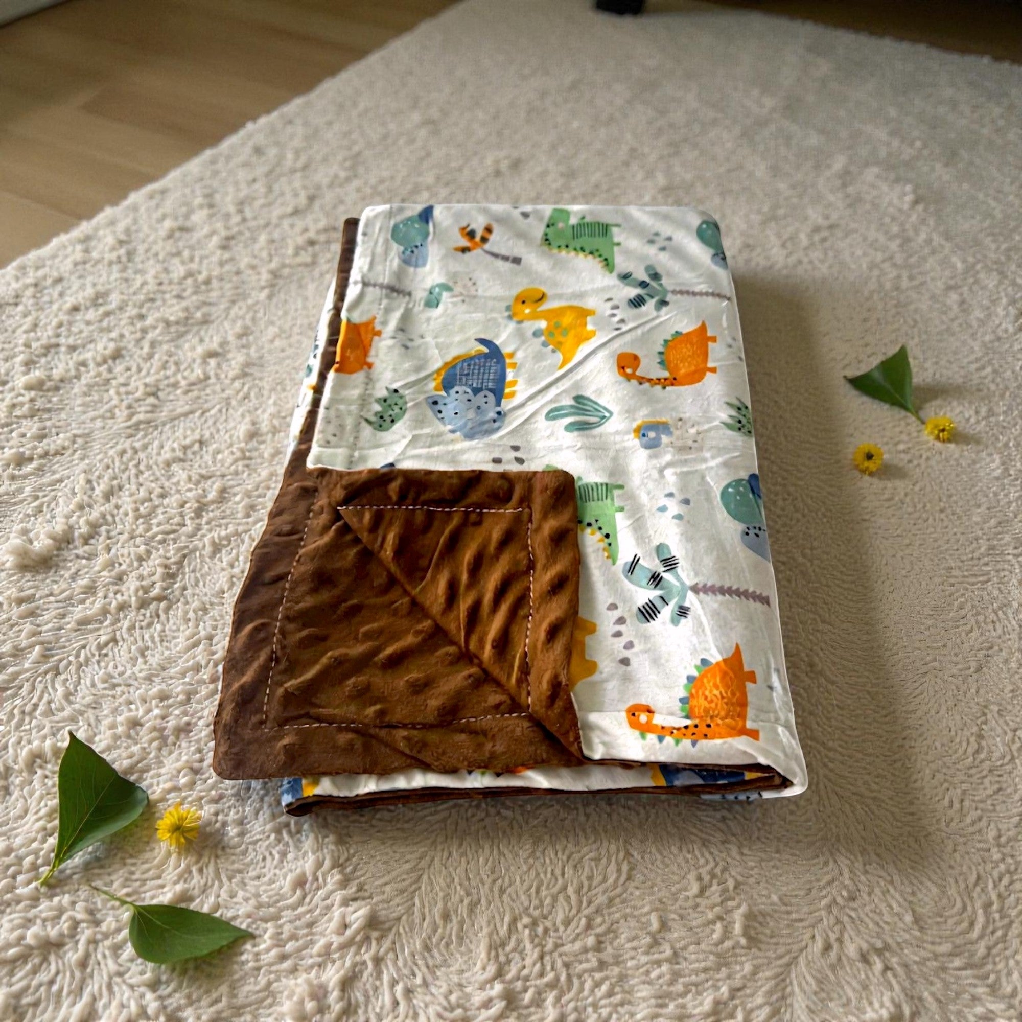 Dino Explorer Minky Dot Blanket